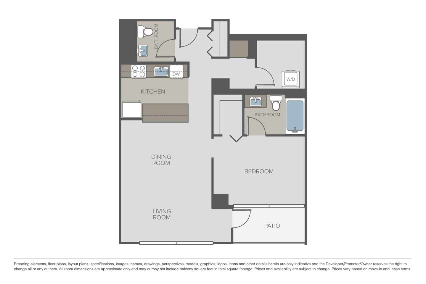 Floorplan diagram for Plan A6, showing 1 bedroom