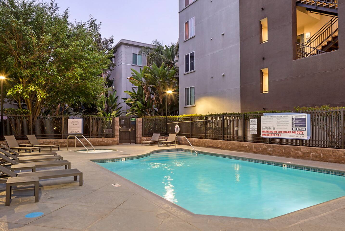 Exterior of Fountain Park, an Airbnb-friendly apartment in Playa Vista, CA