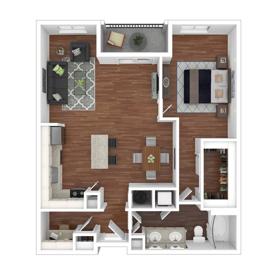 Floorplan diagram for The City Park, showing 1 bedroom