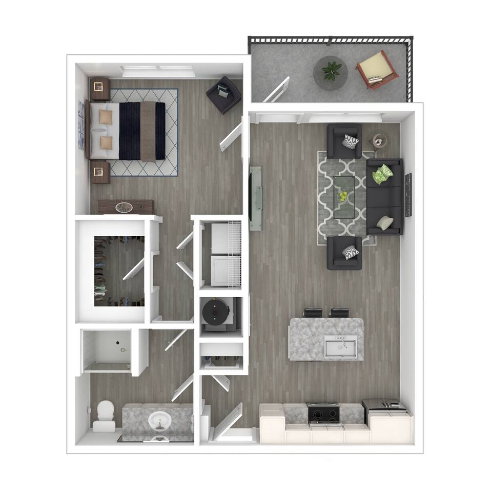 Floorplan diagram for Boyette, showing 1 bedroom