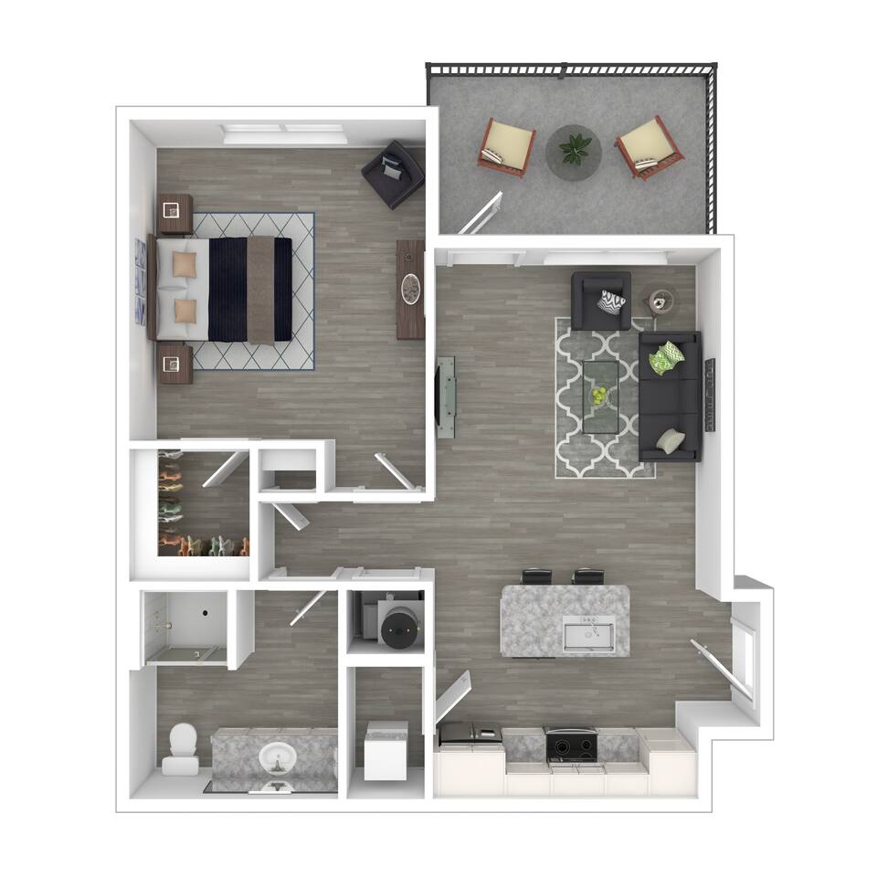 Floorplan diagram for Dug Creek, showing 1 bedroom