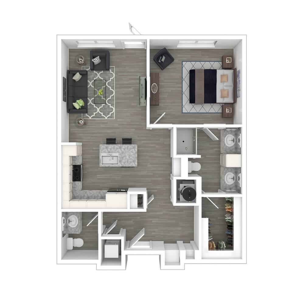 Floorplan diagram for East Bay, showing 1 bedroom