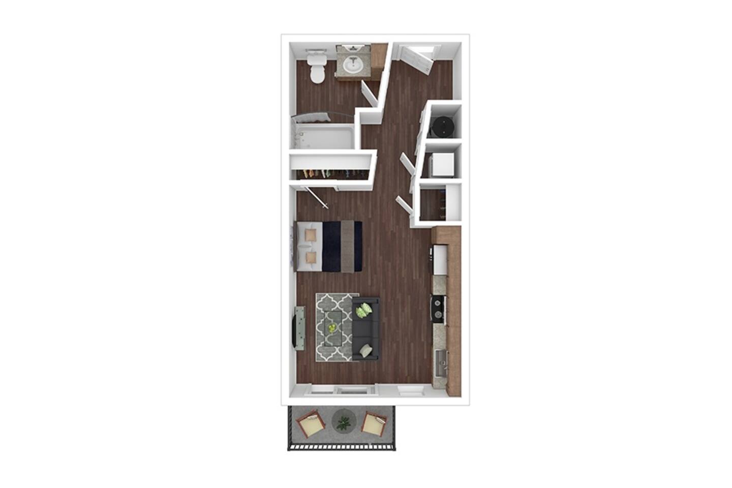 Floorplan diagram for Adams, showing Studio