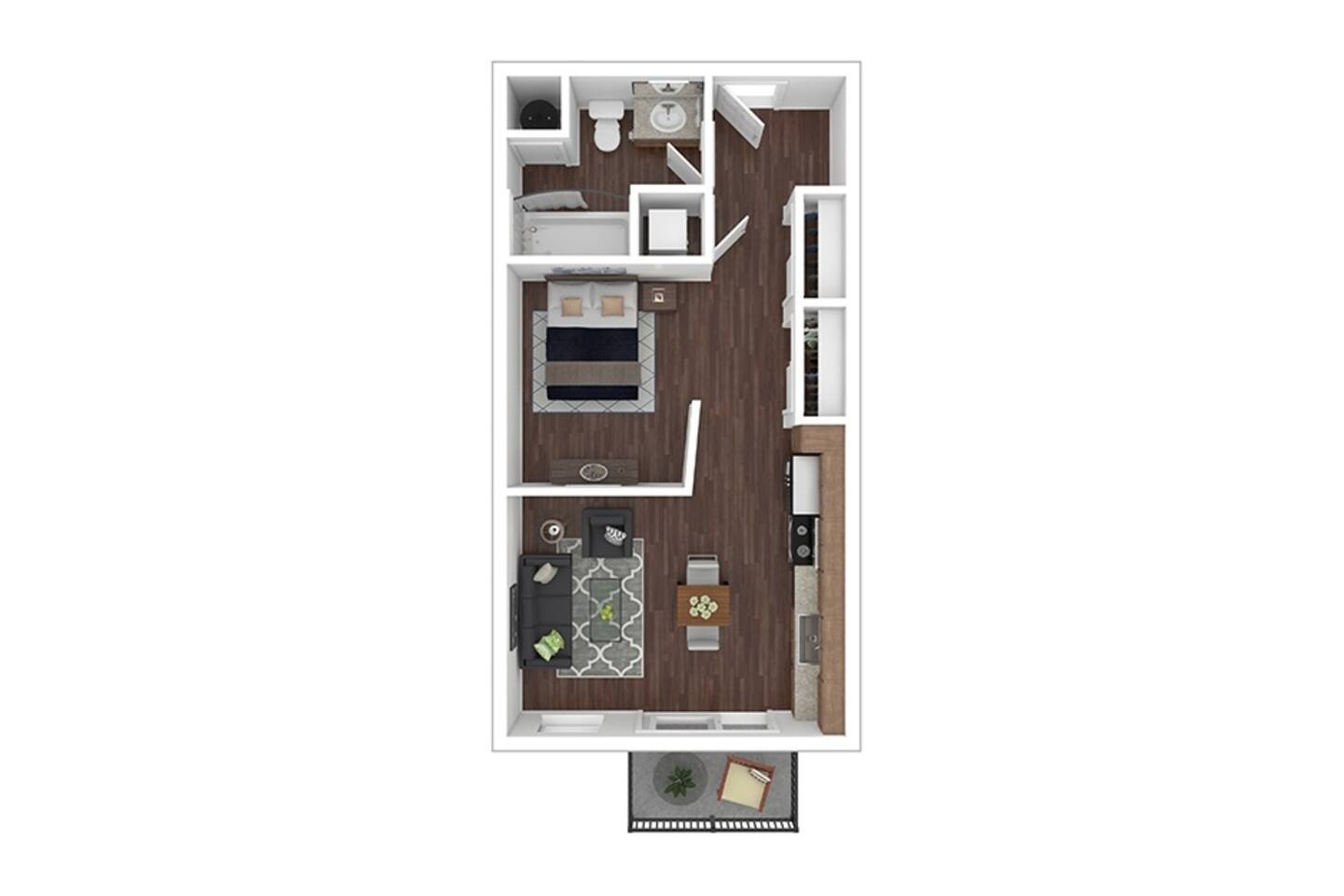 Floorplan diagram for Mondrian, showing Studio