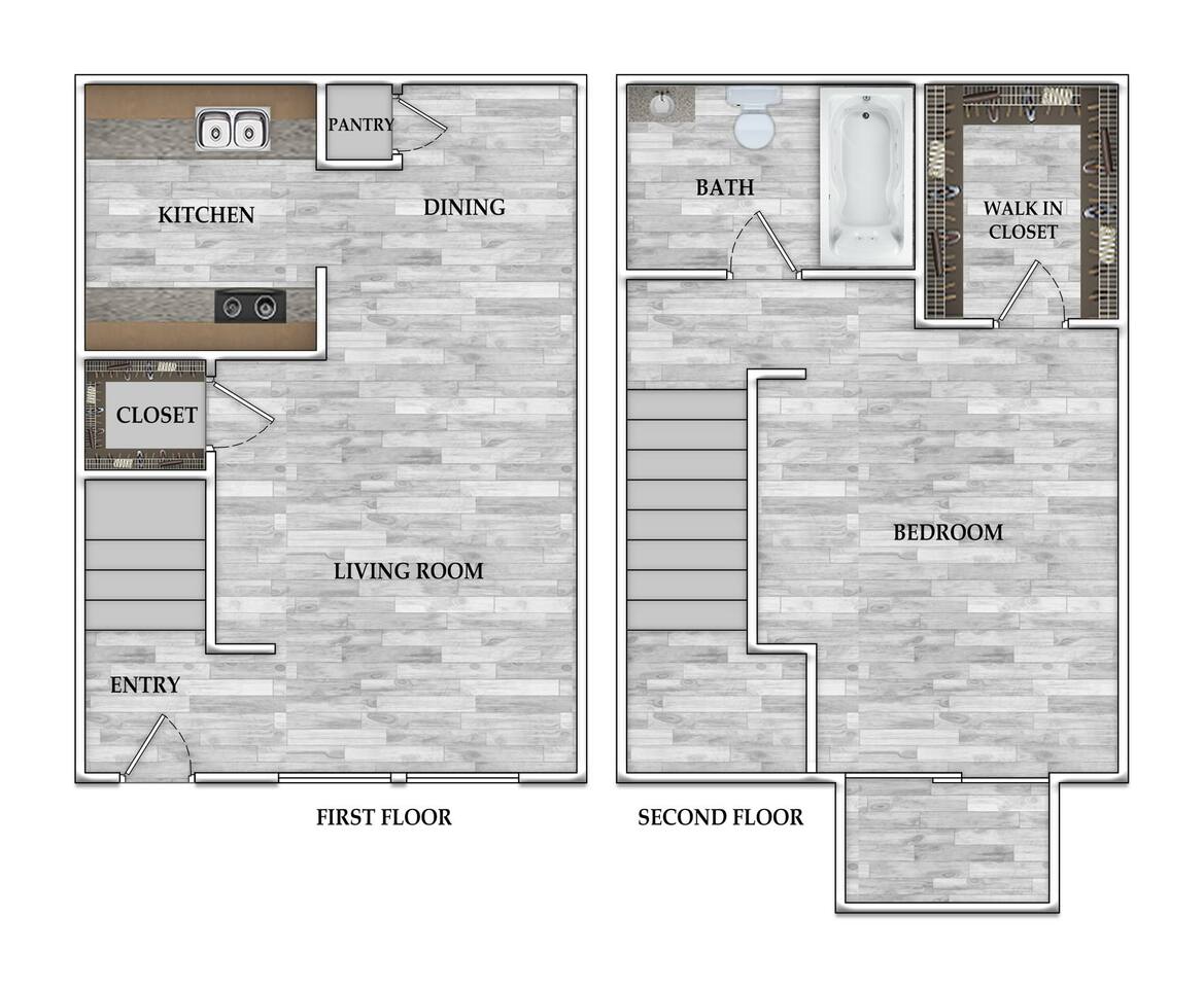 Floorplan diagram for 1x1 646 SF, showing 1 bedroom