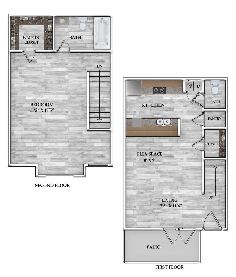 Floorplan diagram for 1x1 790 SF, showing 1 bedroom