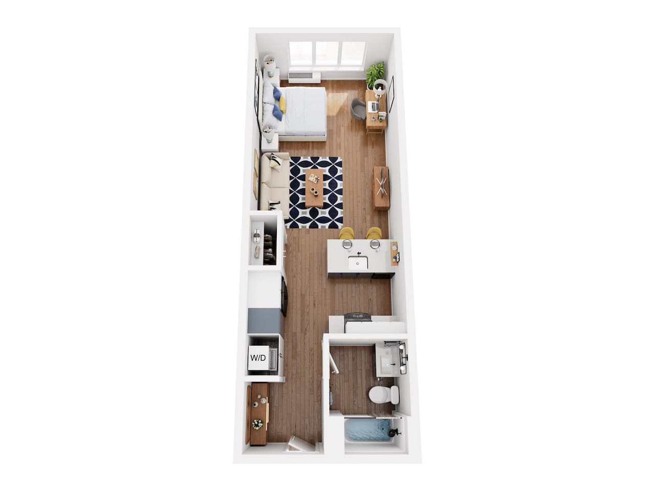 Floorplan diagram for Studio, showing Studio