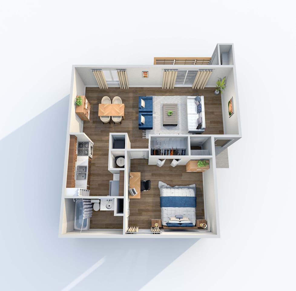 Floorplan diagram for A1, showing 1 bedroom