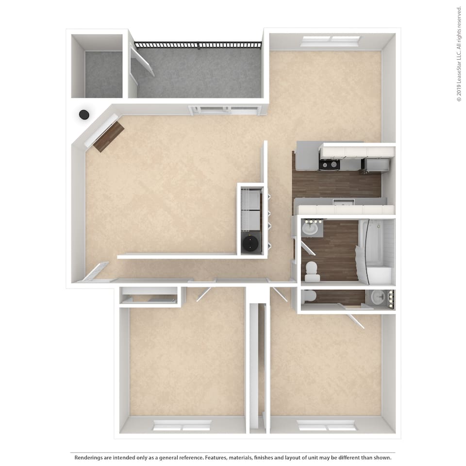 Floorplan diagram for The Newcastle, showing 2 bedroom