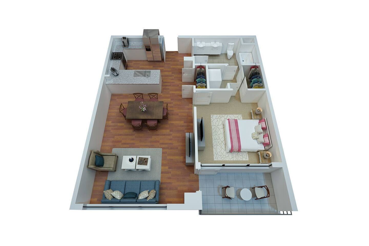 Floorplan diagram for A12, showing 1 bedroom