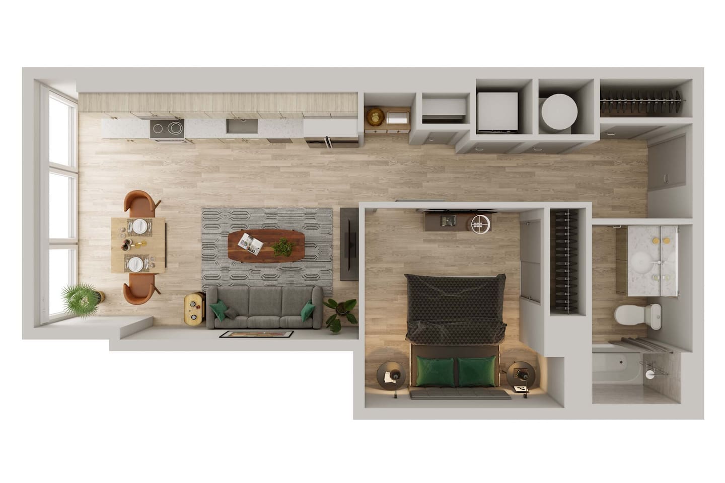 Floorplan diagram for U3, showing 1 bedroom
