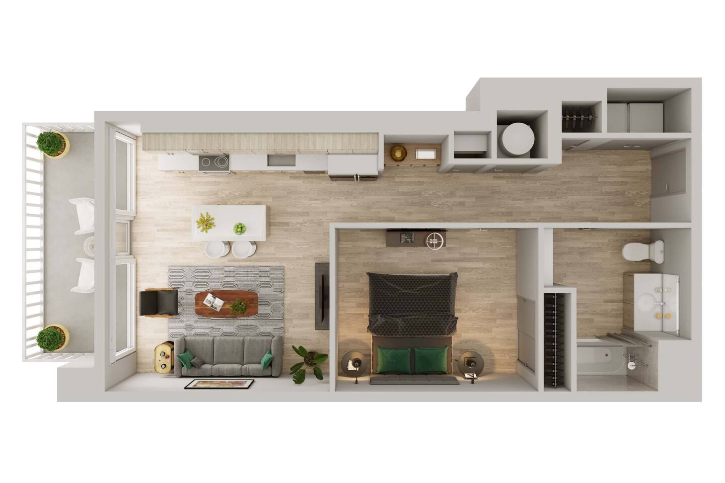 Floorplan diagram for U4, showing 1 bedroom