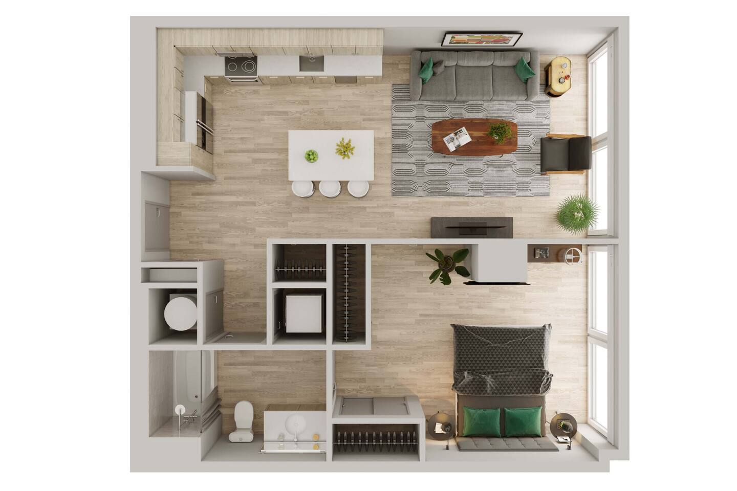 Floorplan diagram for A1, showing 1 bedroom