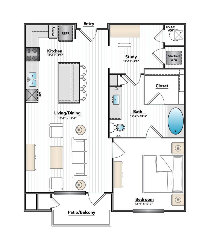 Floorplan diagram for A4, showing 1 bedroom