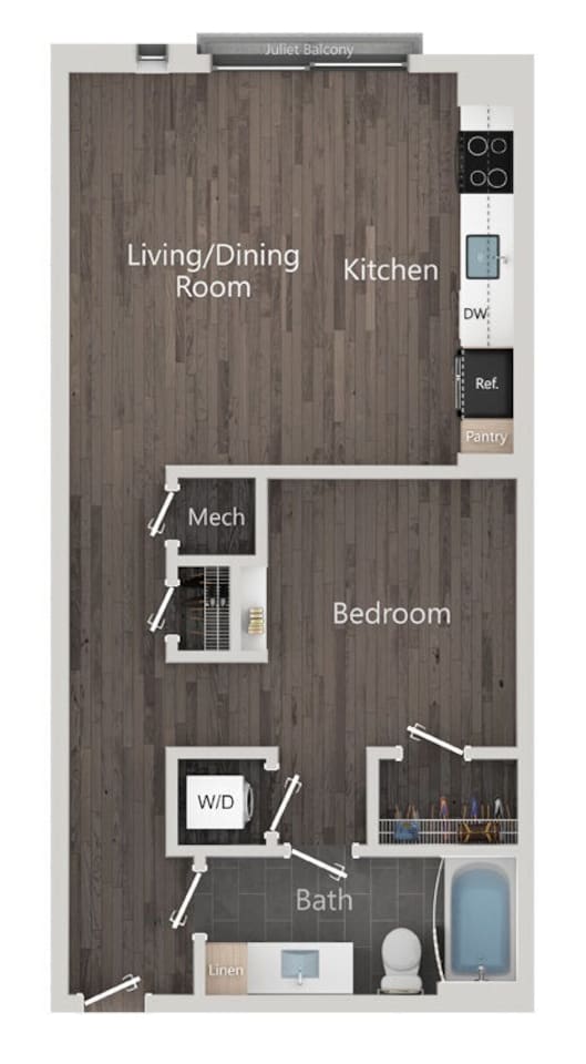 Floorplan diagram for A1, showing Studio
