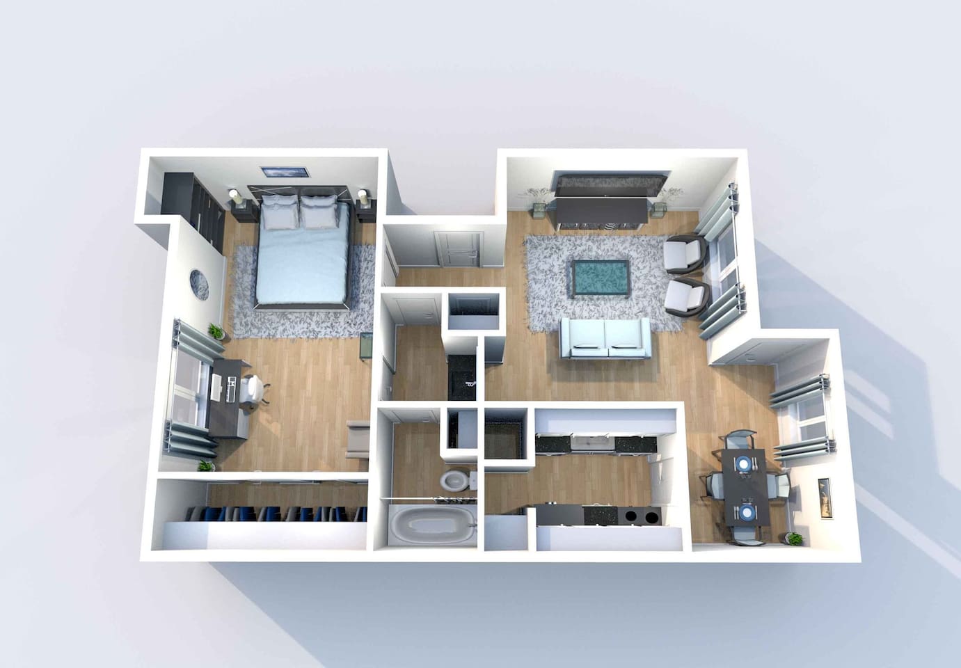 Floorplan diagram for A2 1x1	, showing 1 bedroom