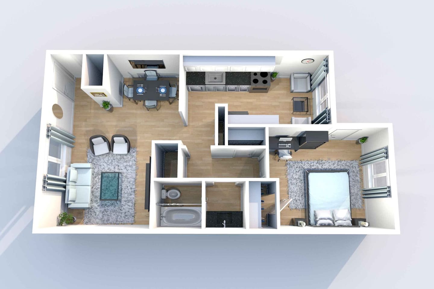 Floorplan diagram for A3 1x1	, showing 1 bedroom