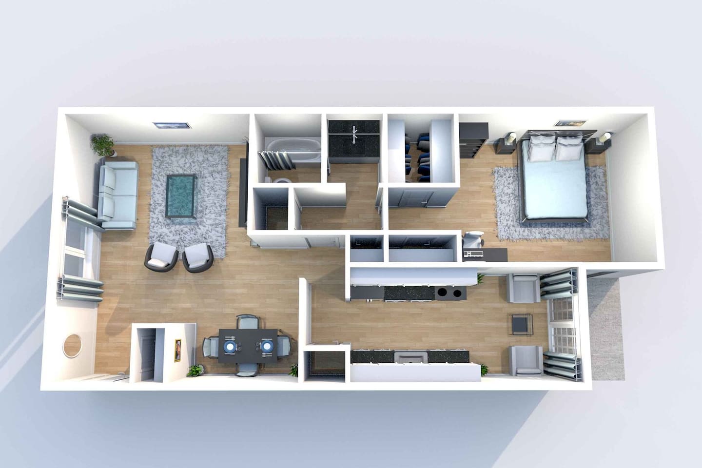 Floorplan diagram for A5 1x1	, showing 1 bedroom