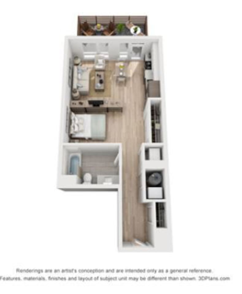 Floorplan diagram for Union House S2, showing Studio