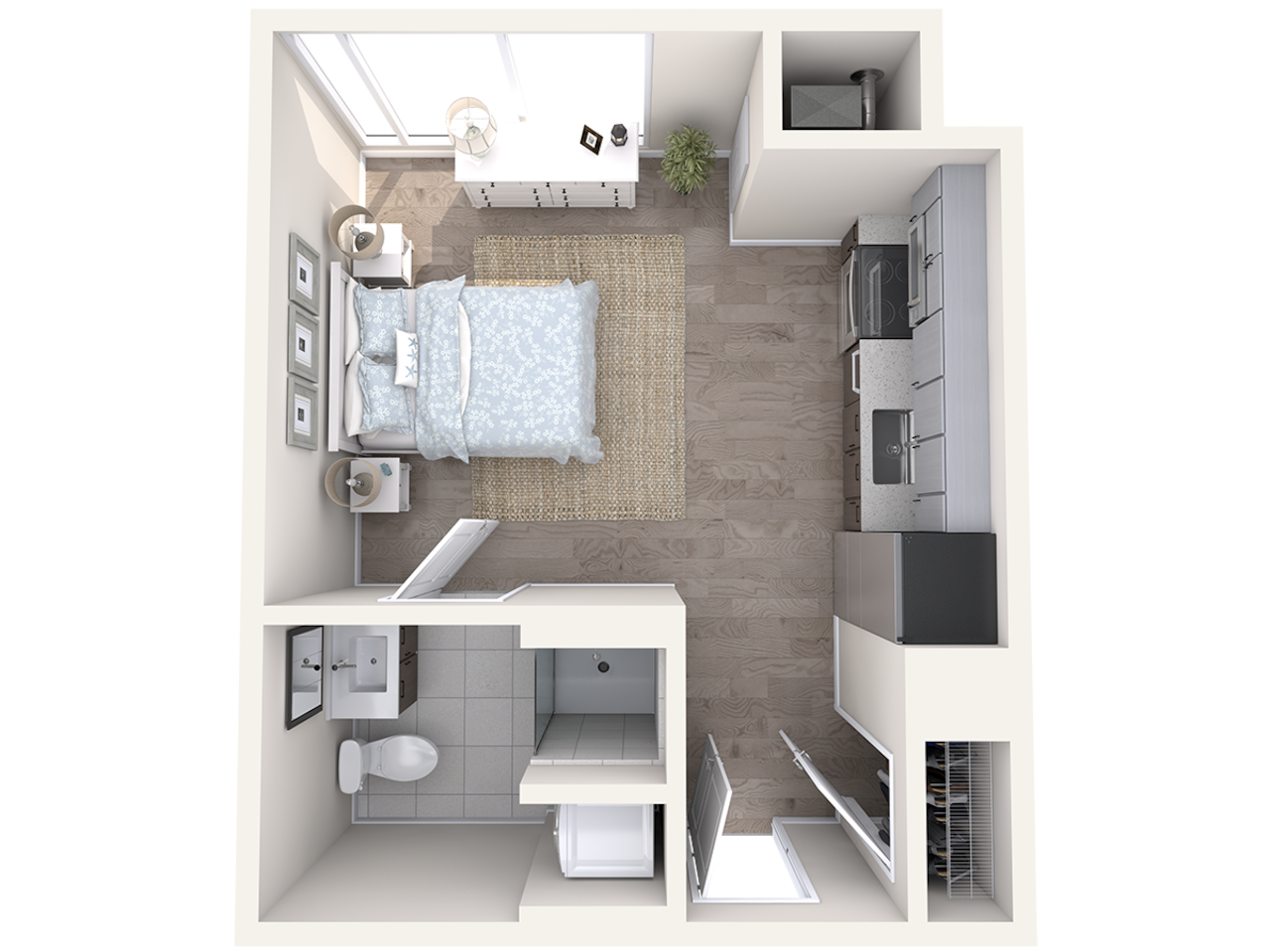 Floorplan diagram for Watermark B1-S.5, showing Studio
