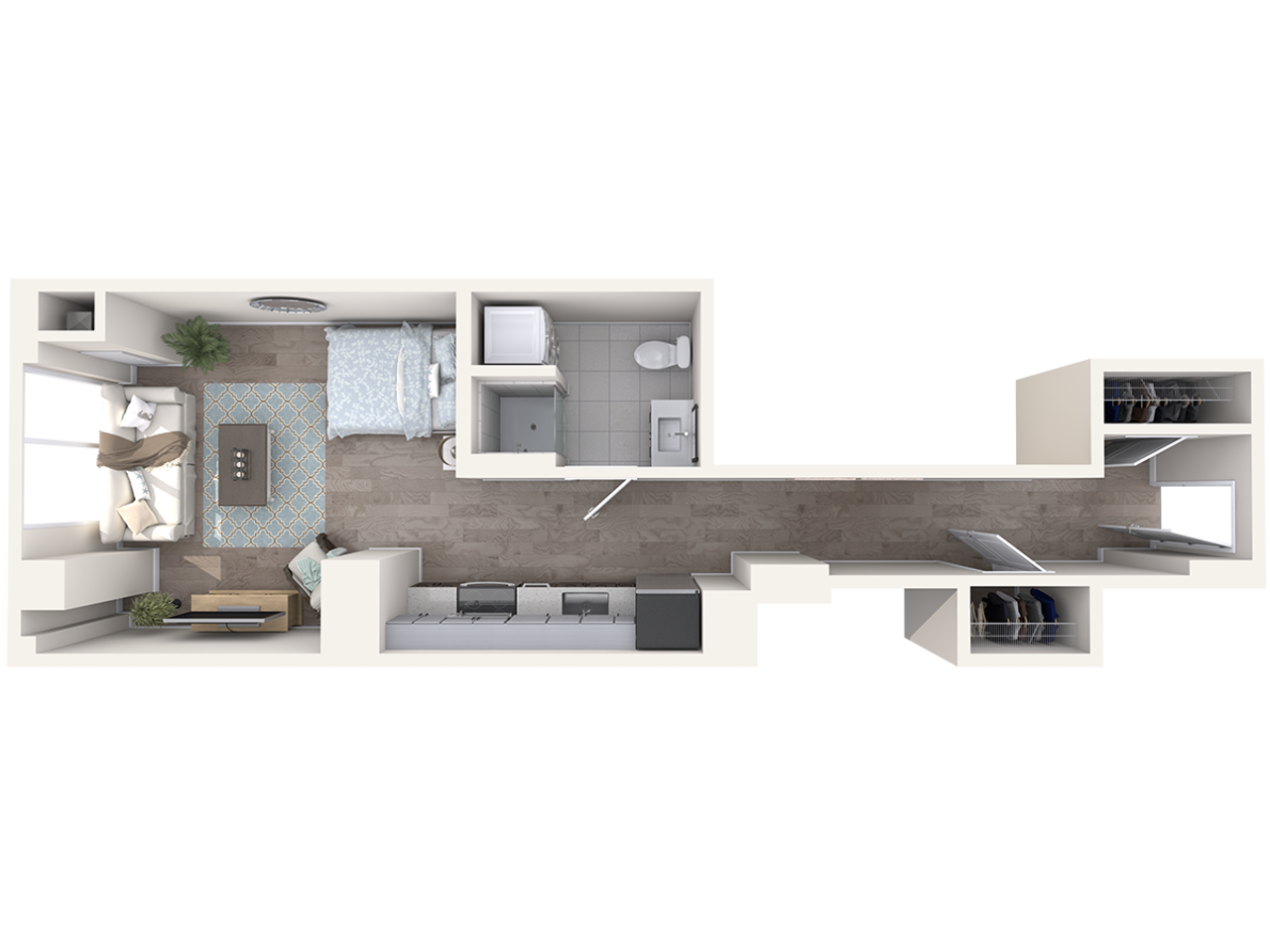 Floorplan diagram for Watermark B1-S22, showing Studio