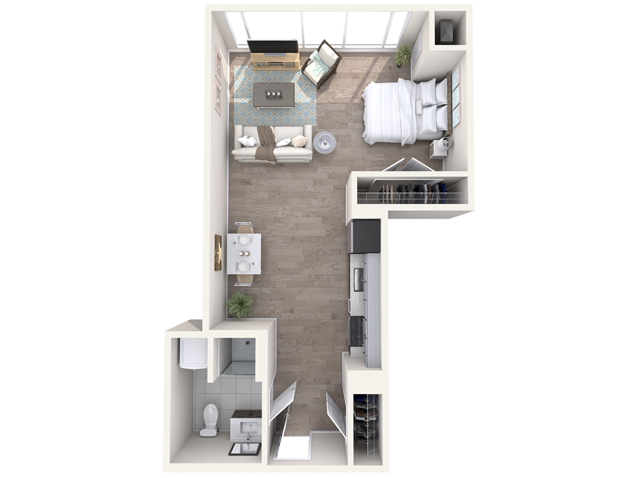 Floorplan diagram for Watermark B1-S26, showing Studio