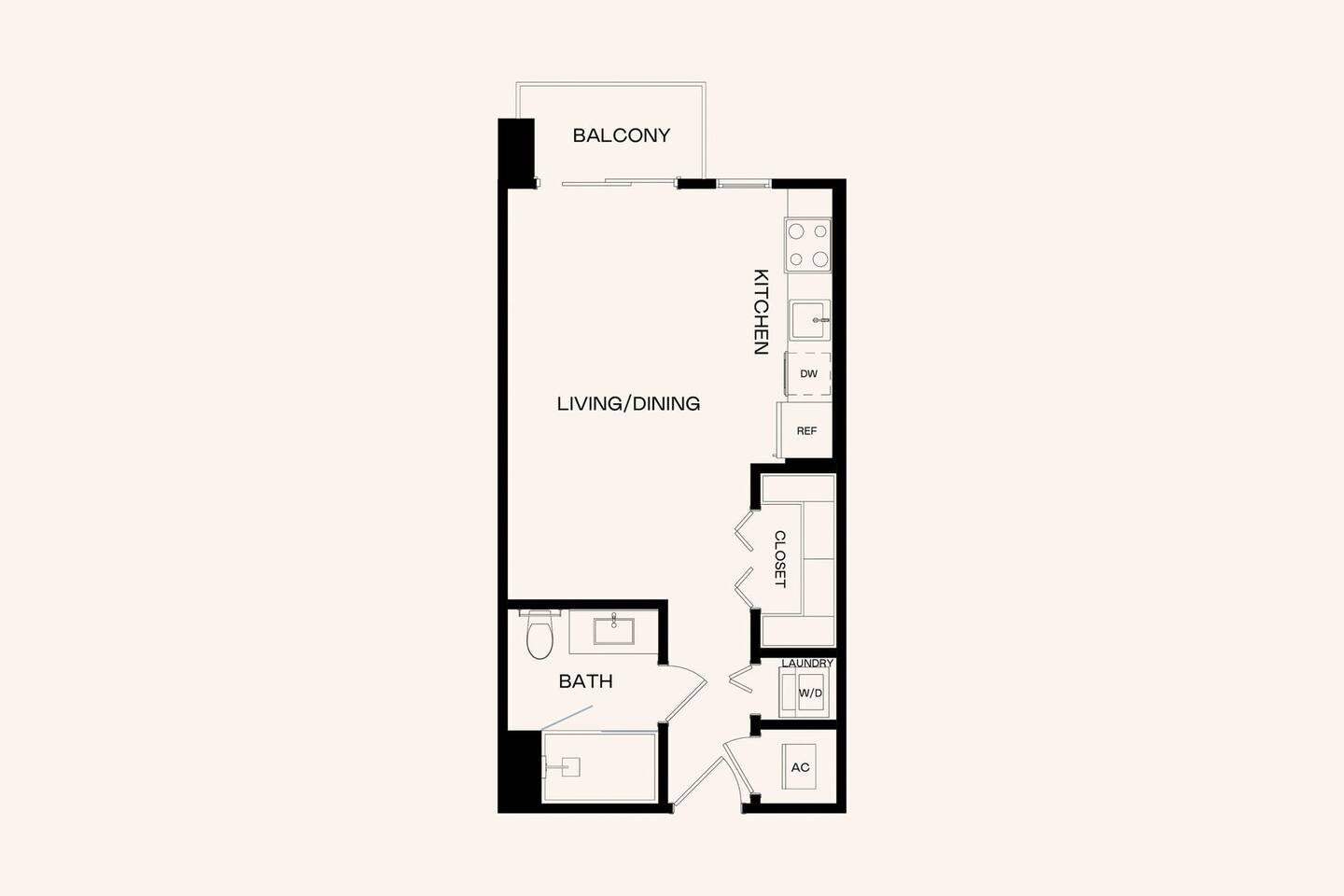 Floorplan diagram for J1.1, showing Studio