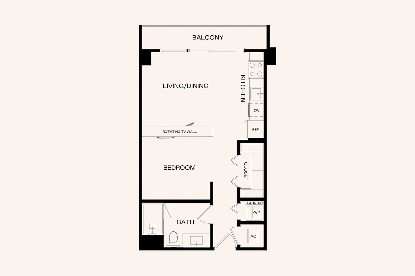 Floorplan diagram for J2.1, showing Studio