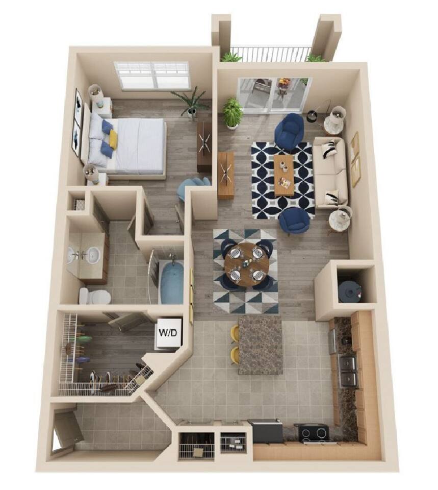Floorplan diagram for A1, showing 1 bedroom