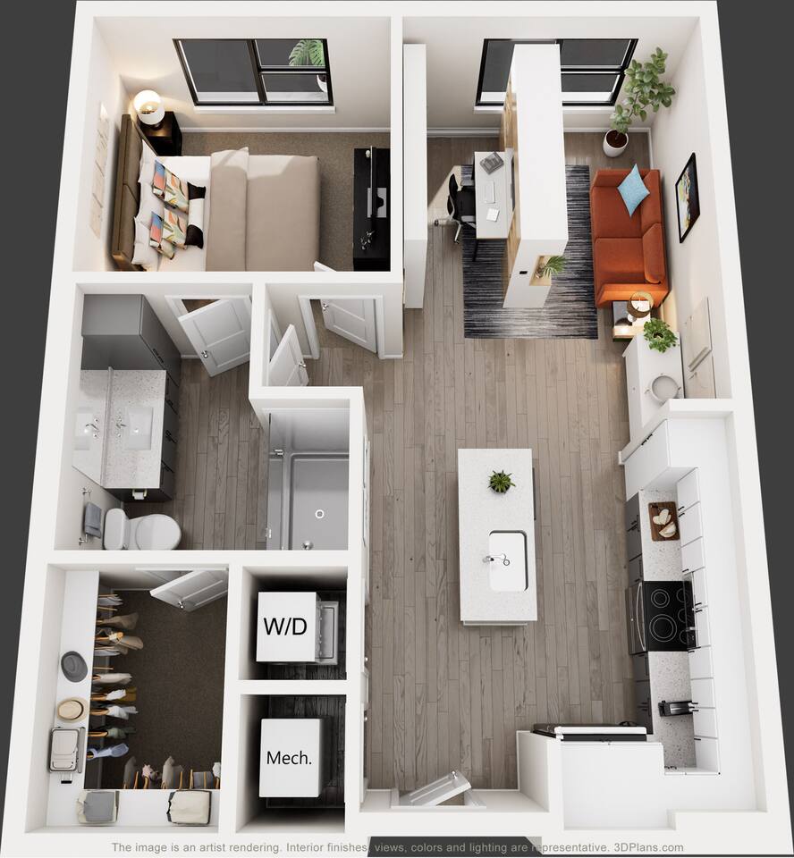 Floorplan diagram for A1-Expandable Office, showing 1 bedroom