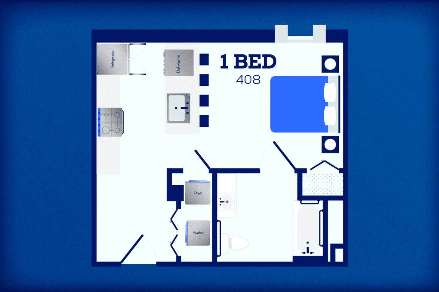 Floorplan diagram for 708, showing Studio