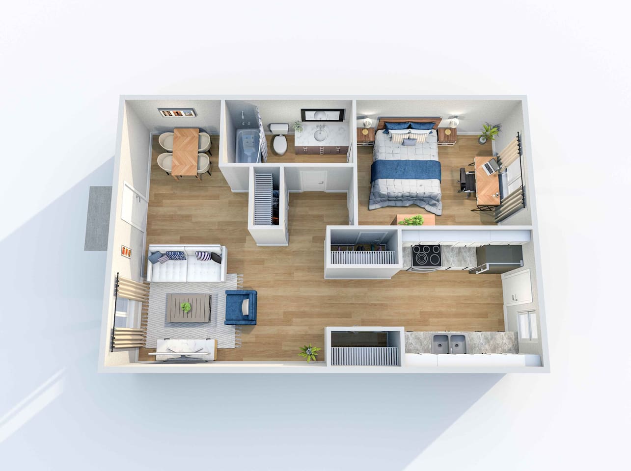 Floorplan diagram for A4, showing 1 bedroom