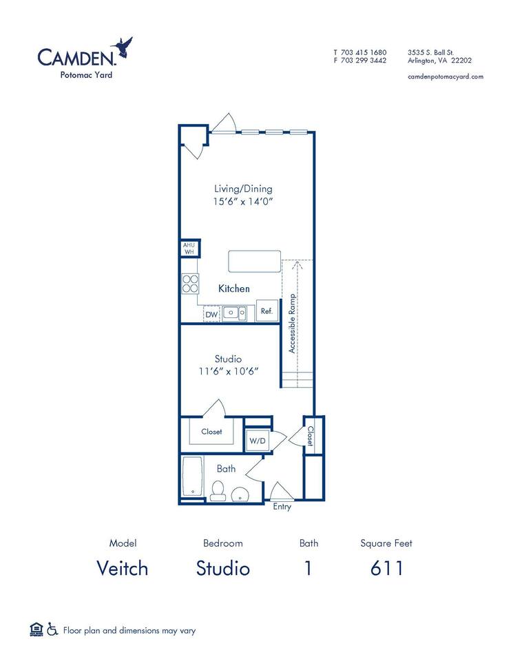 Floorplan diagram for Veitch, showing Studio