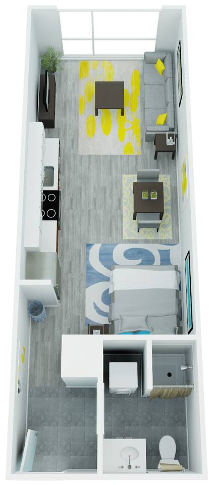 Floorplan diagram for Wallace, showing Studio