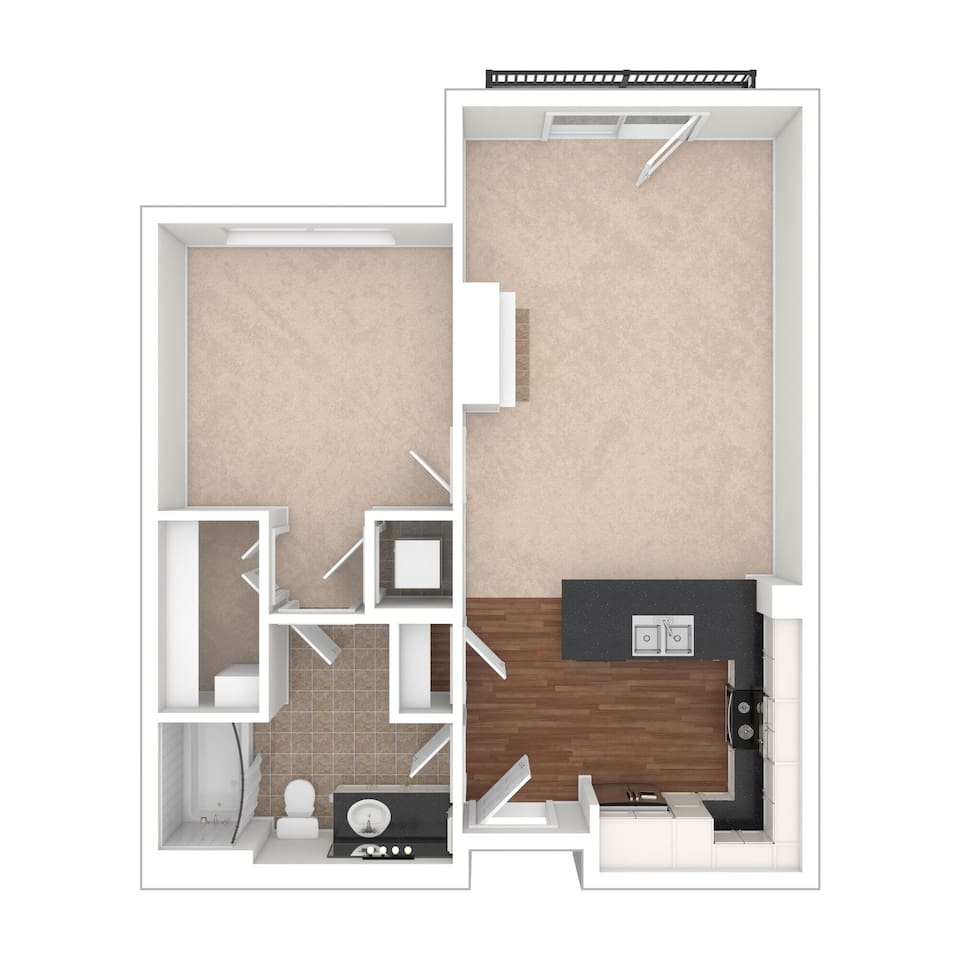 Floorplan diagram for A2, showing 1 bedroom