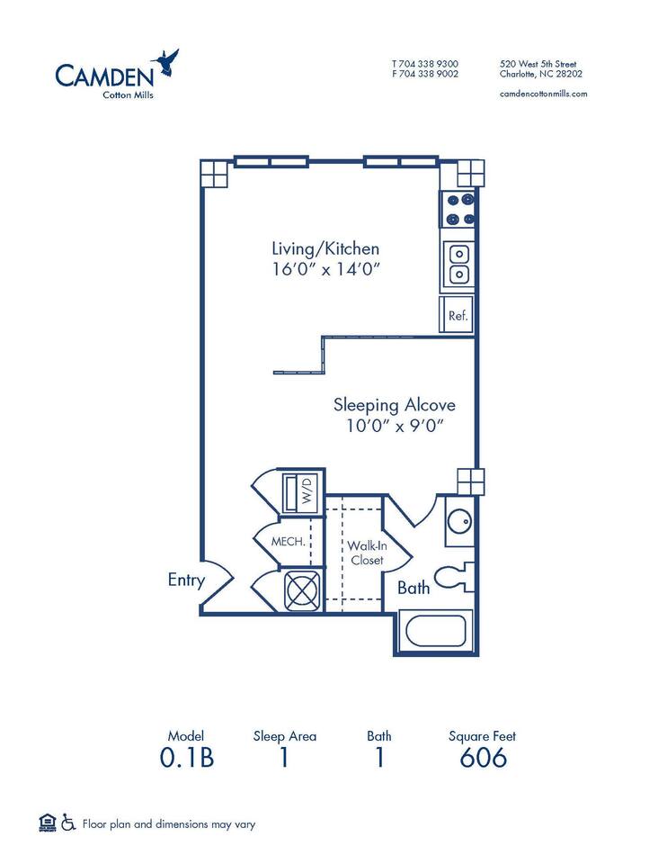 Floorplan diagram for 0.1B, showing Studio