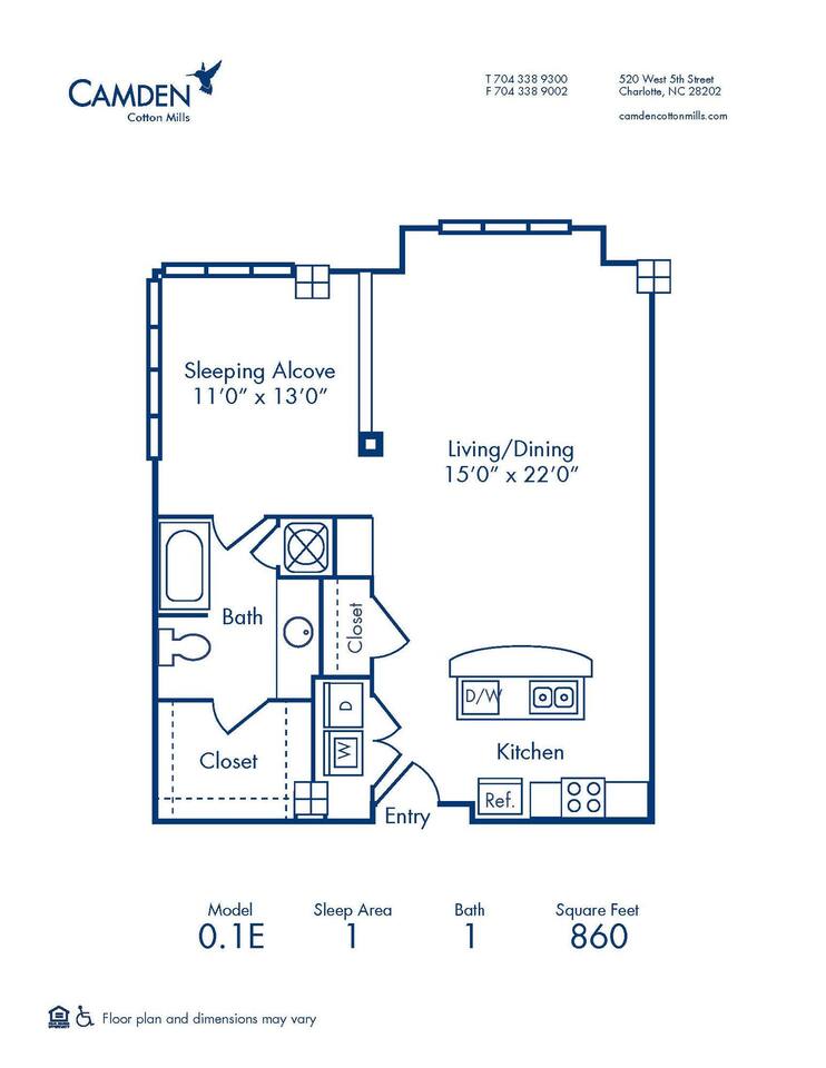 Floorplan diagram for 0.1E, showing Studio