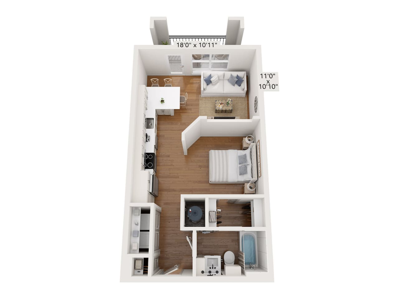 Floorplan diagram for Willow, showing Studio
