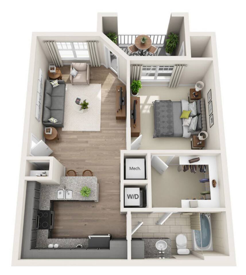 Floorplan diagram for A2, showing 1 bedroom
