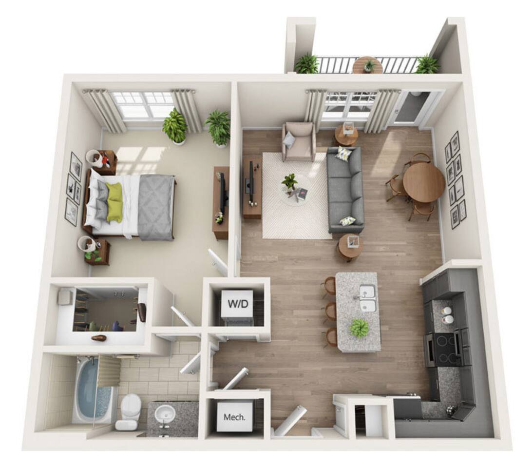 Floorplan diagram for A4, showing 1 bedroom