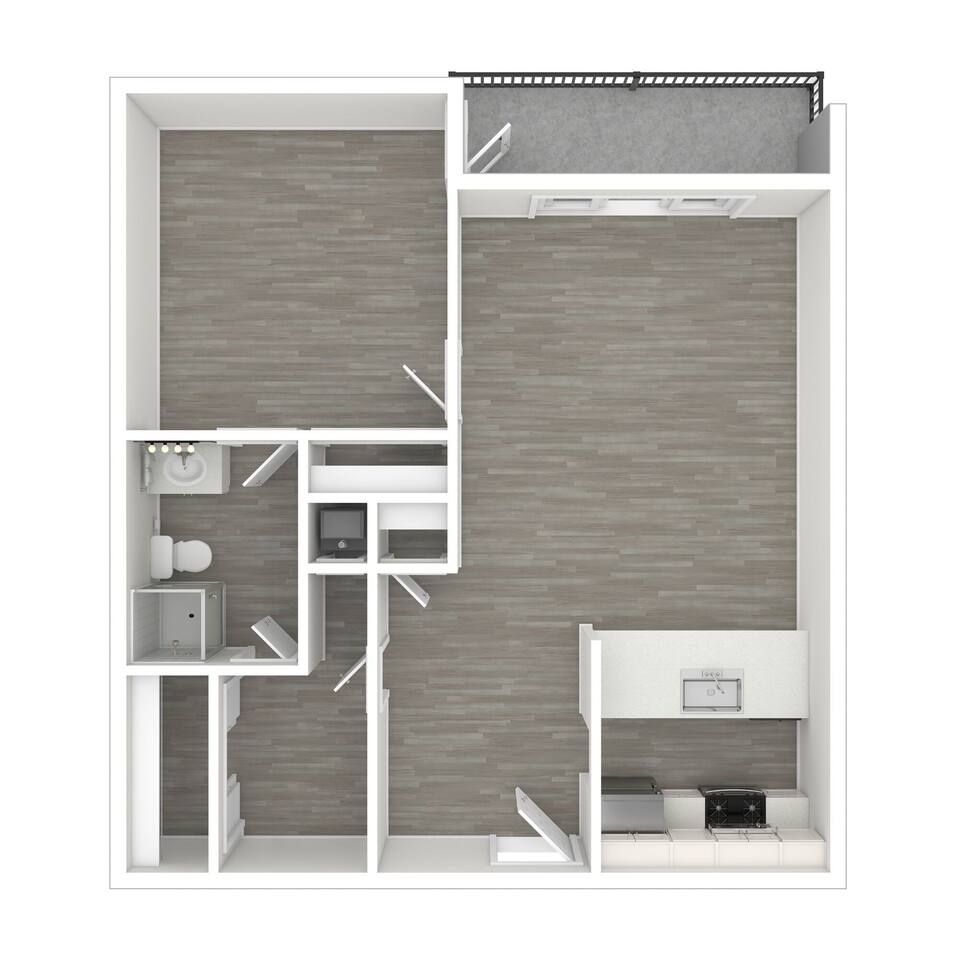 Floorplan diagram for Claremont, showing 1 bedroom