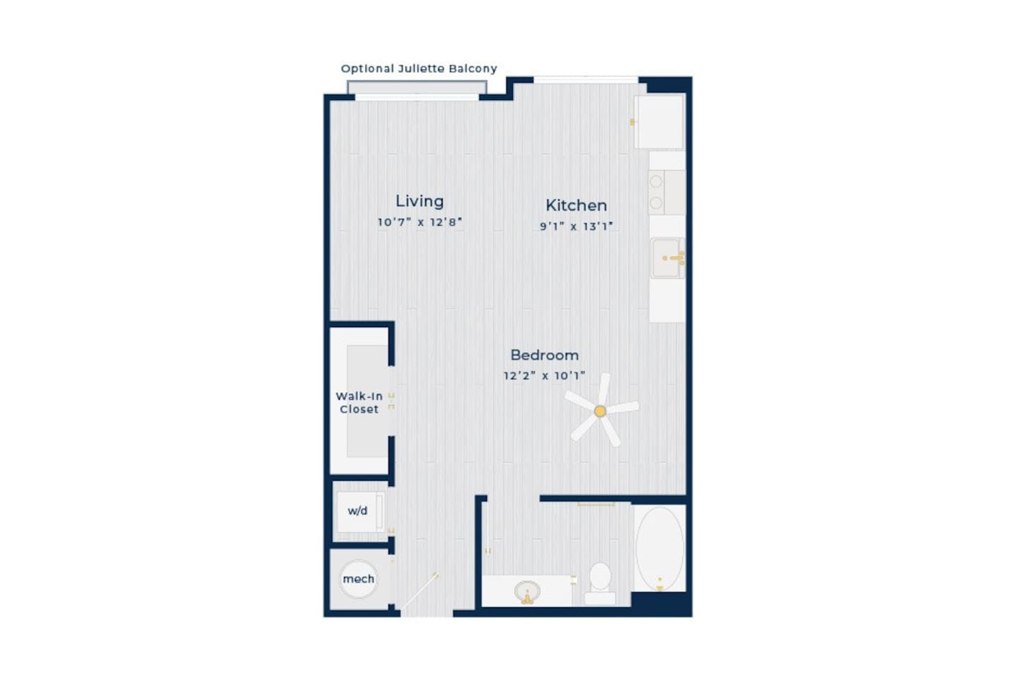 Floorplan diagram for Edgewood, showing Studio