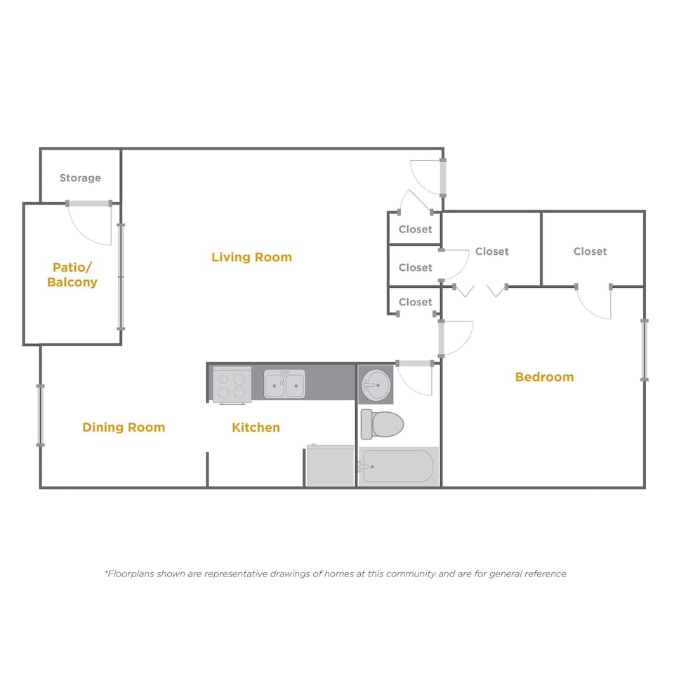 Floorplan diagram for a3, showing 1 bedroom