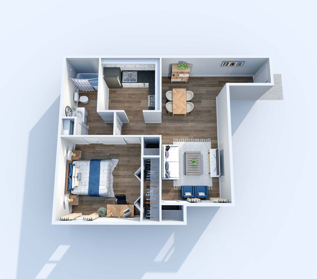 Floorplan diagram for A1, showing 1 bedroom