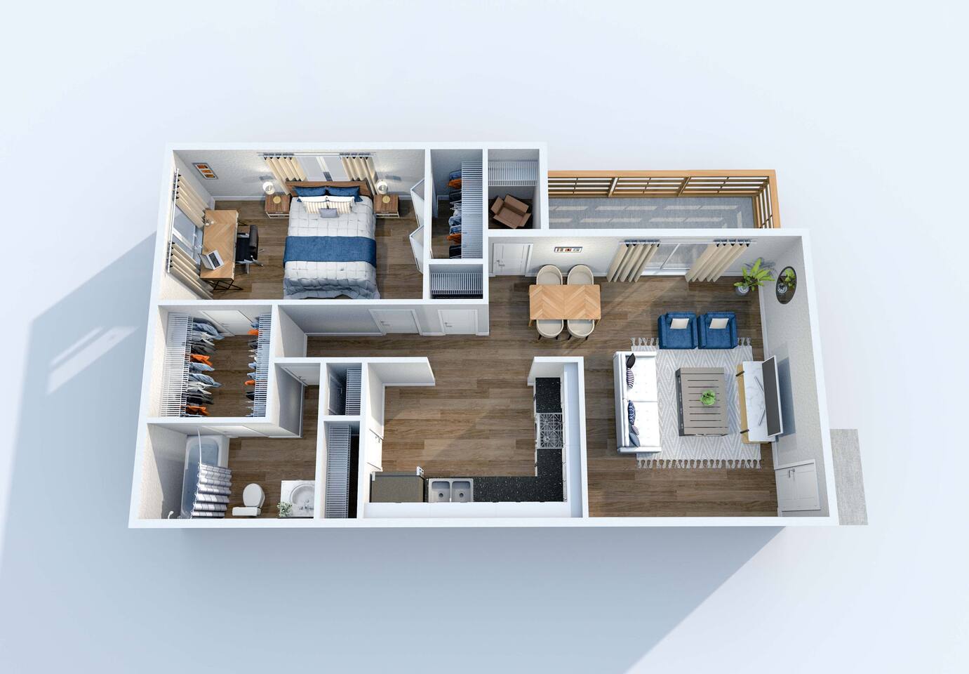 Floorplan diagram for A3, showing 1 bedroom