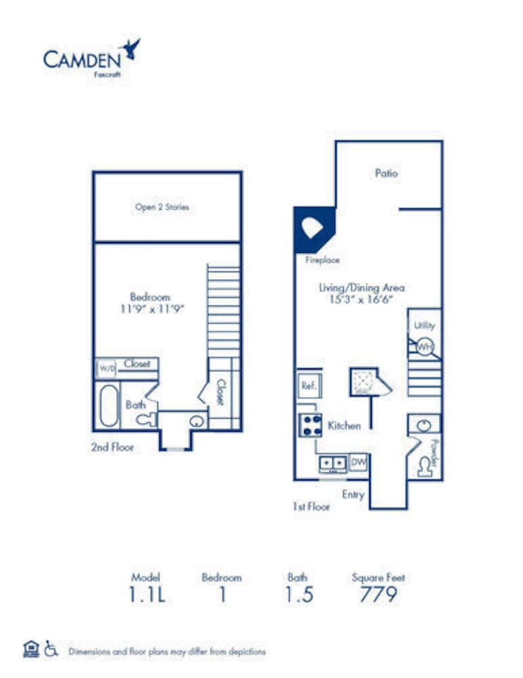 Floorplan diagram for 1.1.5 Loft, showing 1 bedroom