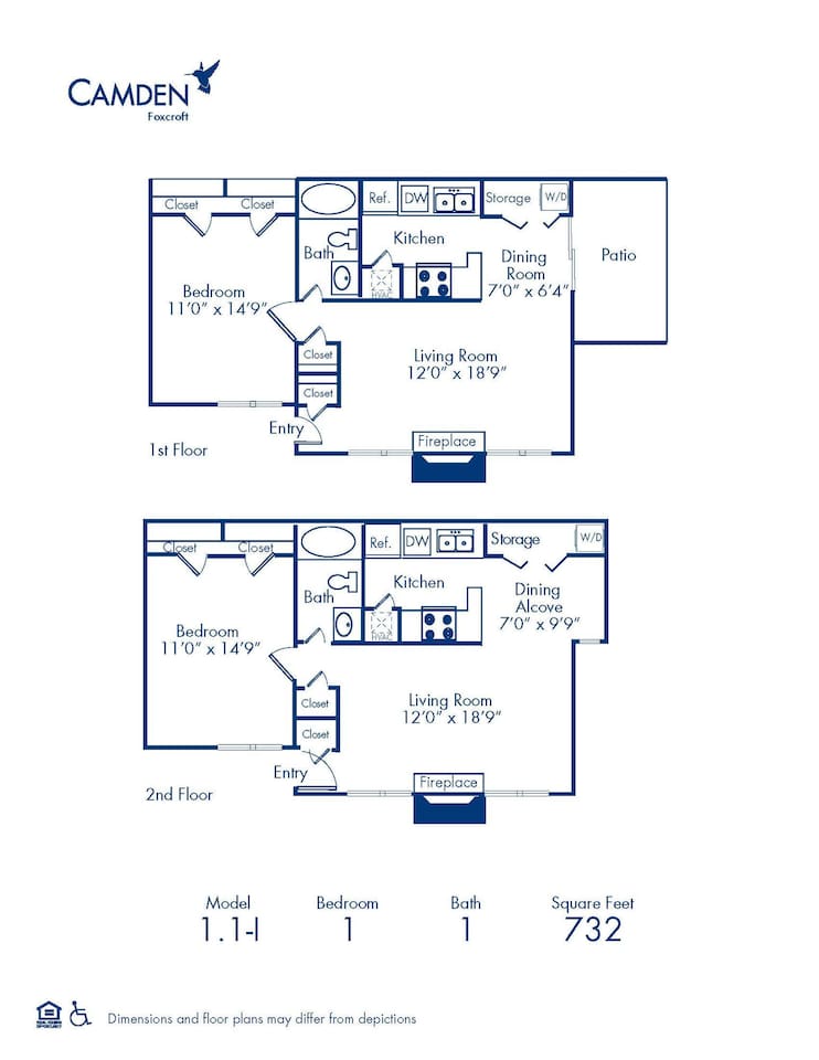 Floorplan diagram for 1.1 - II, showing 1 bedroom