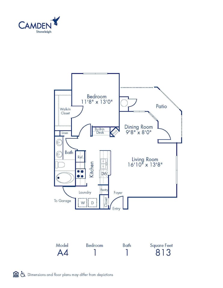 Floorplan diagram for A4, showing 1 bedroom