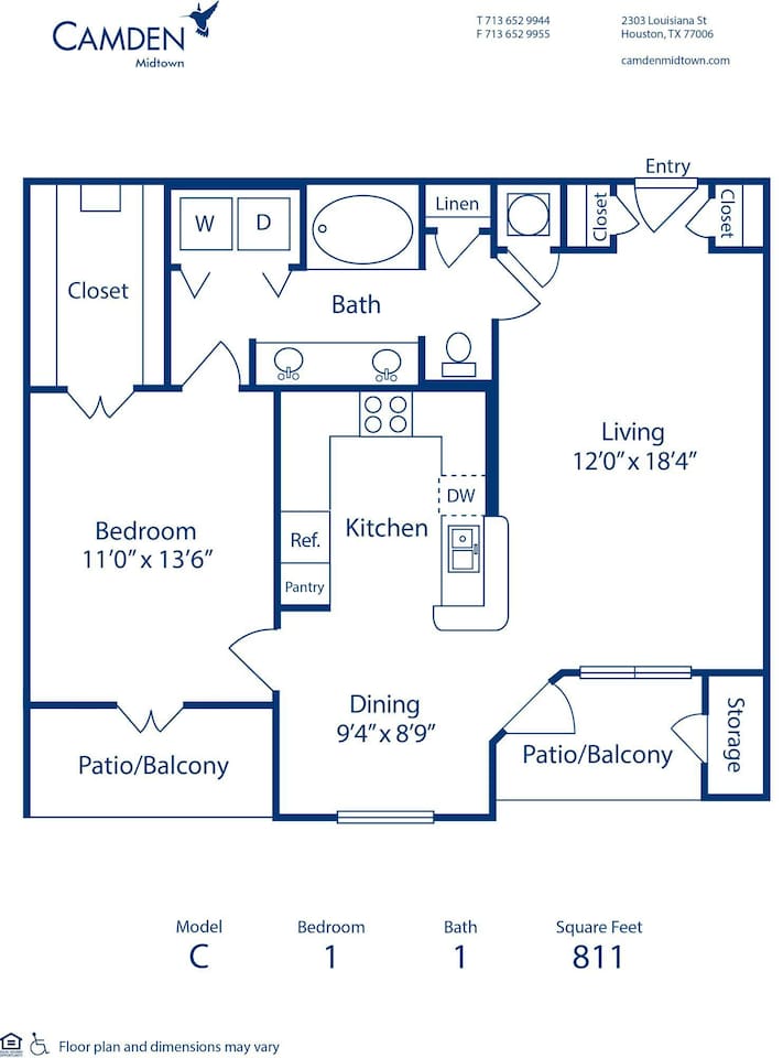 Floorplan diagram for C, showing 1 bedroom