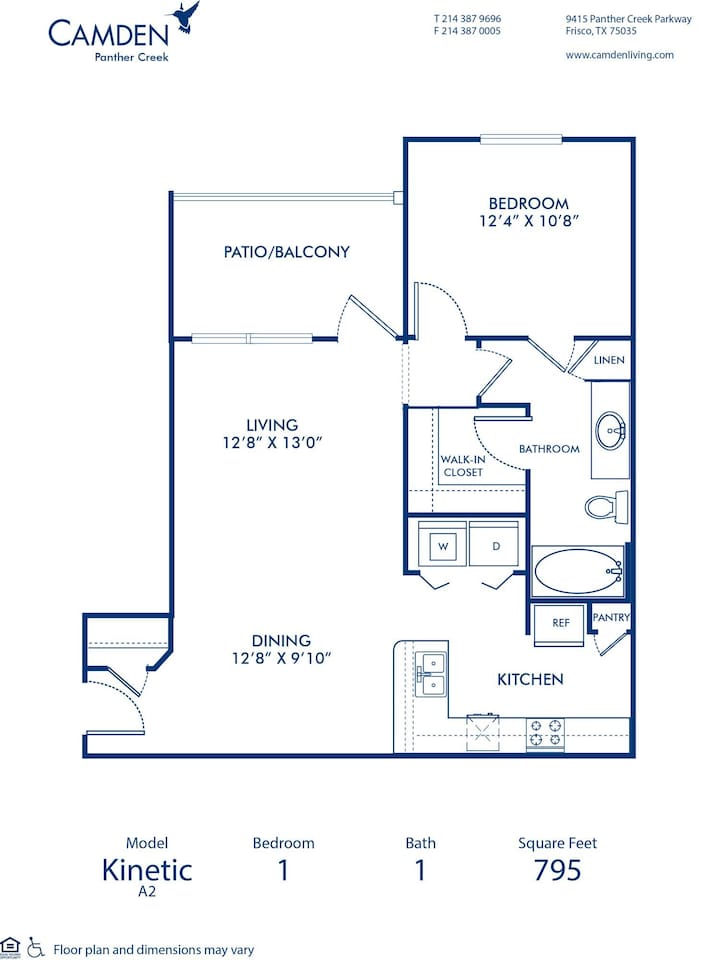 Floorplan diagram for Kinetic, showing 1 bedroom
